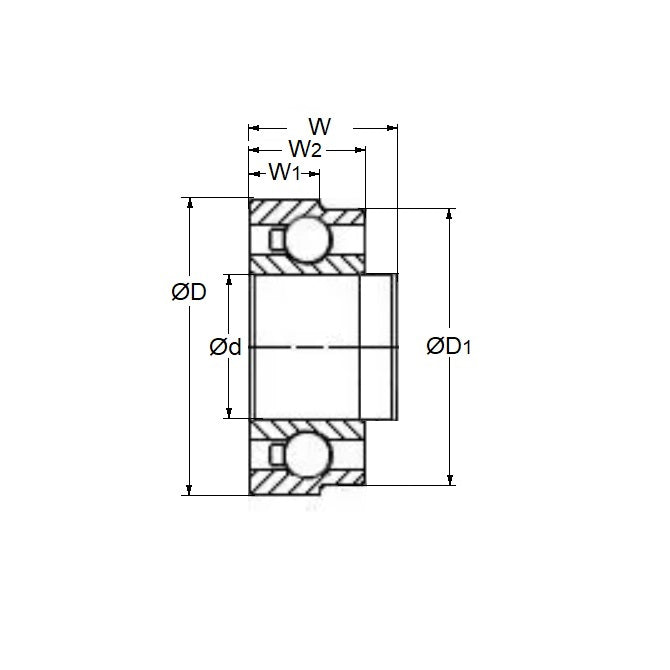 Roulement pour applications dentaires 3,175 x 6,35 - 5,979 x 3,2 mm - Bille en acier inoxydable de qualité 440C avec cage en polyamide - Abec 7 - Applications dentaires - OD étagé - Retenue en polyamide haute vitesse - MBA (lot de 1)