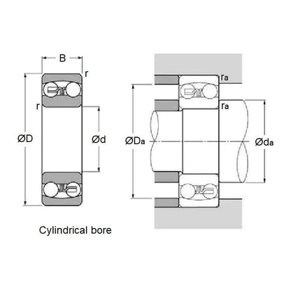 1110050 | 1202 --- Double Row Ball Bearings - 15 mm x 35 mm x 11 mm