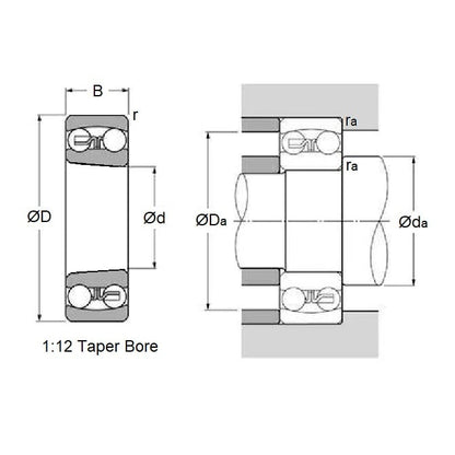 1187506 | 1220K --- Bearings - 100 mm x 180 mm x 34 mm