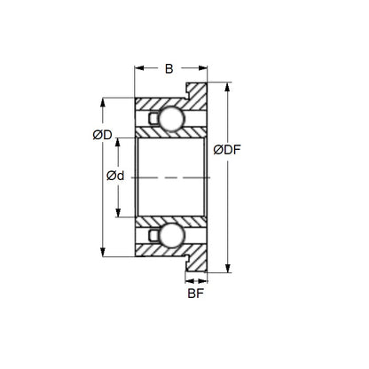 Cuscinetto per applicazioni dentali 3,175 x 6,35 x 2,381 mm - Sfera in acciaio inossidabile 440C con gabbia fenolica - Abec 7 - Applicazioni dentali - Aperto - Fermo fenolico ad alta velocità - MBA (confezione da 1)