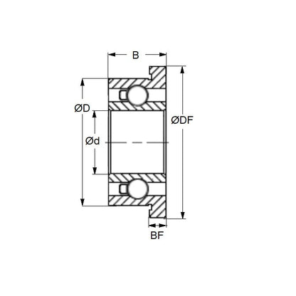 Roulement pour applications dentaires 3,175 x 6,35 x 2,381 mm - Bille en acier inoxydable de qualité 440C avec cage en polyamide - Abec 7 - Applications dentaires - Bouclier unique - Retenue en polyamide haute vitesse - MBA (Pack de 1)