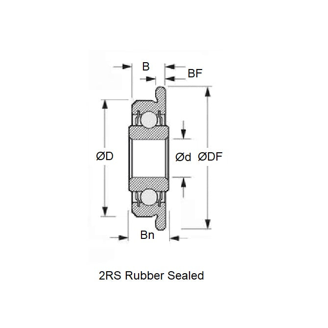 1120787 | FMR35190511-2RS-ECO (Each) --- Single Row Ball Bearings - 19.05x35x11 mm / 13 mm Flanged - Chrome Steel SAE 52100 Bearing