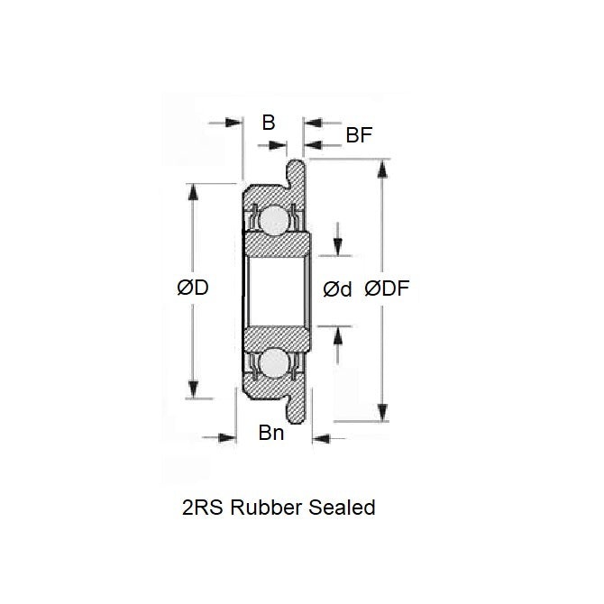 1105175 | FWMR3512-2RS-ECO (Each) --- Single Row Ball Bearings - 12x35x11 mm Flanged - Chrome Steel SAE 52100 Bearing