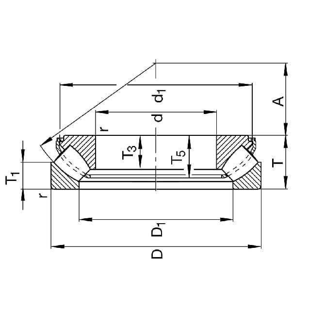 Roulement à aiguilles 31,75 x 38,1 x 25,650 mm - Bague intérieure uniquement pour acier chromé - MBA (1 pièce)