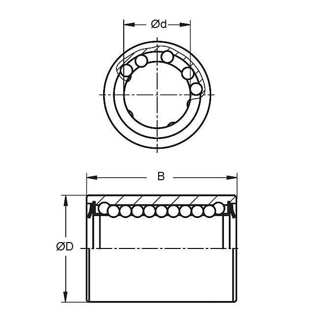 Roulement Linéaire 3 x 6 x 7 mm - Fermé Acier Chromé - MBA (Pack de 5)