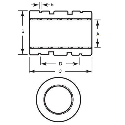 1152735 | LCP-0381-060-076-FGP (Each) --- Sliding Bearings Linear - 38.1x60.325x76.2 mm - Frelon Gold Lined Bearing