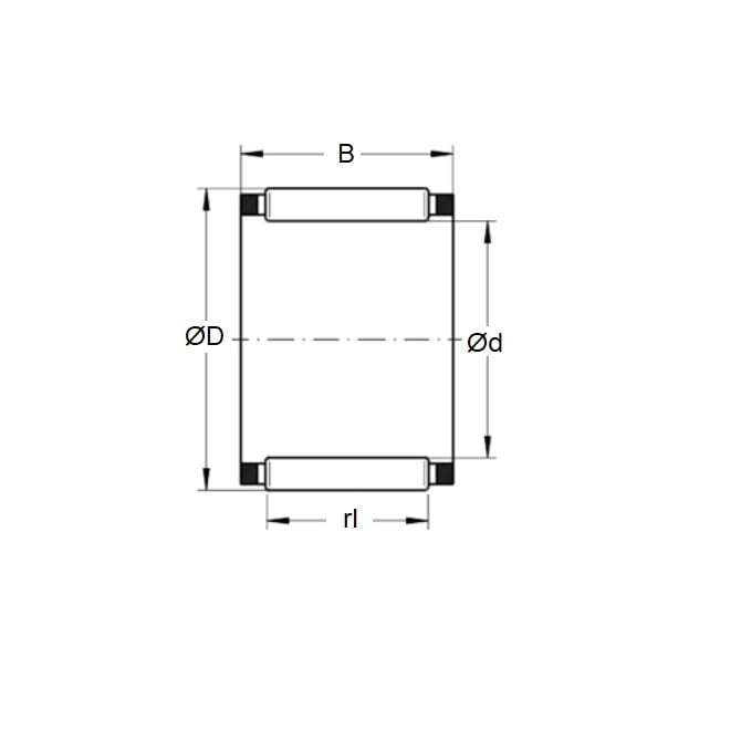 Cuscinetto a rullini 8 x 11 x 10 mm - Gabbia con rulli in acciaio al carbonio - MBA (confezione da 1)