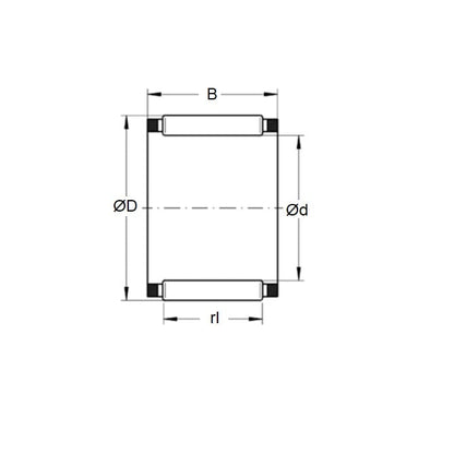 Roulement à aiguilles 8 x 11 x 10 mm - Cage à rouleaux en acier au carbone - MBA (Pack de 1)