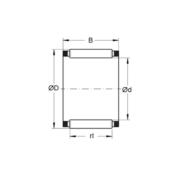 1117830 | NC-0180-0220-0130-ST (Each) --- Needle Roller without Inner Ring Bearings - 18x22x13 mm / 1100 Kgf Cage Type - CSteel Bearing