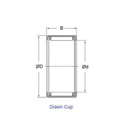1117311 | NSO-0175-0222-0222-ST-2RS (Each) --- Needle Roller without Inner Ring Bearings - 17.46x22.22x22.22 mm / 1135 Kgf Shell Type - Chrome Steel Bearing