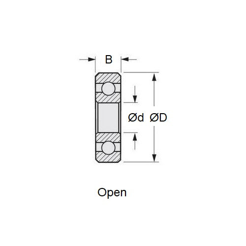 1115820 | CSN-6202-FC-C3-DRY (Pack of 10)  --- Single Row Ball Bearings - 15x35x11 mm Unflanged - Ceramic Silicon Nitride - PTFE Cage - PTFE Seals Bearing