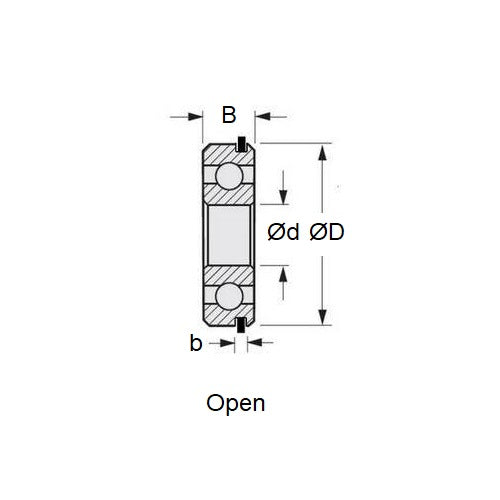 1116226 | 6203-NR-C3 (Each) --- Single Row Ball Bearings - 17x40x12 mm with Snap Ring - Chrome Steel SAE 52100 Bearing