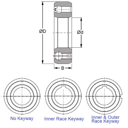 1098641 | OW-0120-0320-0100-K (Each) --- One Way Bearings - 12x32x10 mm Sprag - Chrome Steel Bearing