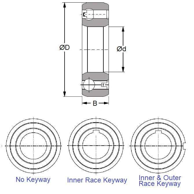 1091932 | OW-0100-0260-0080-K (Each) --- One Way Bearings - 10x26x8 mm Sprag - Chrome Steel Bearing