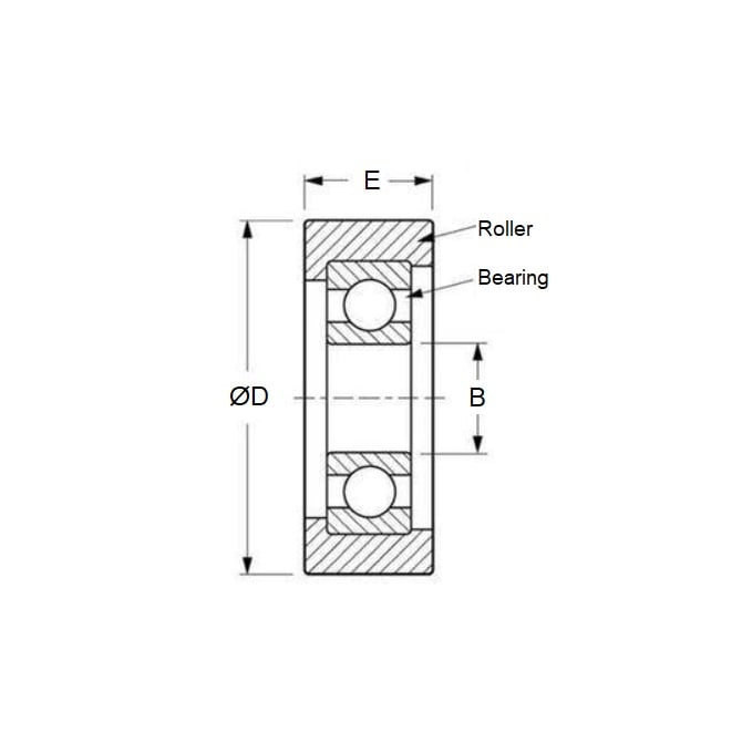 1132388 | NR-0250-050-090-W-ZZ (2 Pcs) --- Roller - 25 mm x 5 mm x 9 mm