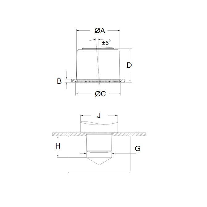 1086712 | SBS2-375 (Each) --- Self Clinching Bearings - 9.525 23.977 to 24.053 9.53 mm Self Aligning - Chrome Steel in Carbon Steel Bearing