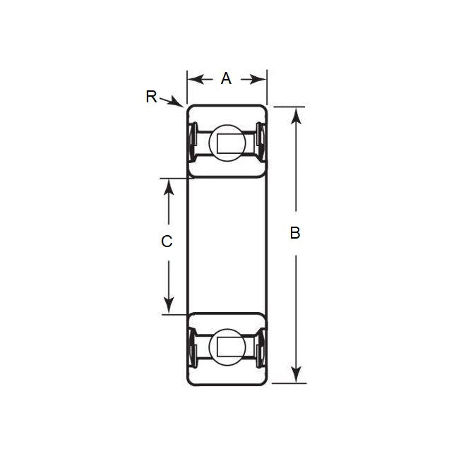 1121684 | R12D-ZZ-SG (Each) --- Single Row Ball Bearings - 19.05x41.275x12.7 mm Unflanged - Chrome Steel Bearing