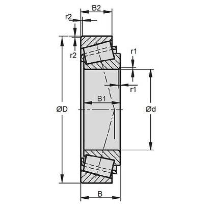 Roulement à rouleaux coniques 29 x 50,292 x 14,224 mm – Ensemble cuvette et cône en acier chromé – MBA (lot de 1)