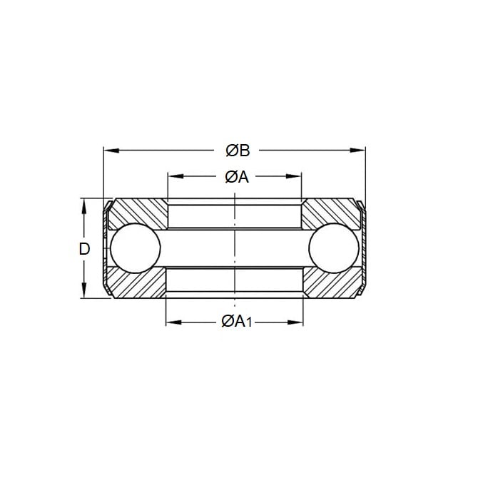 Palier de butée 41,275 x 75,413 x 20,650 mm - Acier au carbone à bandes - MBA (Pack de 1)