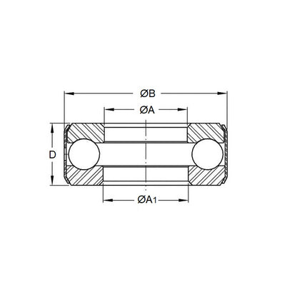 Palier de butée 9,525 x 26,594 x 9,119 mm - Acier au carbone à bandes - MBA (Pack de 1)