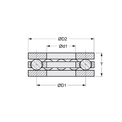 1041086 | T-0020-0060-F-BR --- Bearings - 2 mm x 6 mm x 3 mm