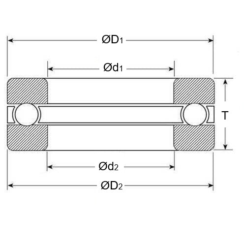 1091995 | T-0100-0260-G-51200-S420-ECO (PK-800) --- Thrust Ball Bearings - 10x26x11 mm / 12 mm Grooved - Stainless Steel AISI 420C Bearing