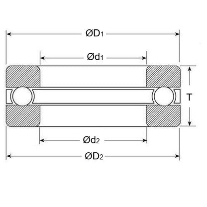 1098161 | T-0120-0230-G (PK-50) --- Thrust Ball Bearings - 12x23x7.5 mm / 12.2 mm Grooved - Chrome Steel Bearing