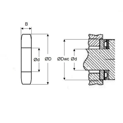 Cuscinetto reggispinta 44,45 x 63,5 x 0,813 mm - Rondelle a rulli solo in acciaio al carbonio - MBA (confezione da 1)