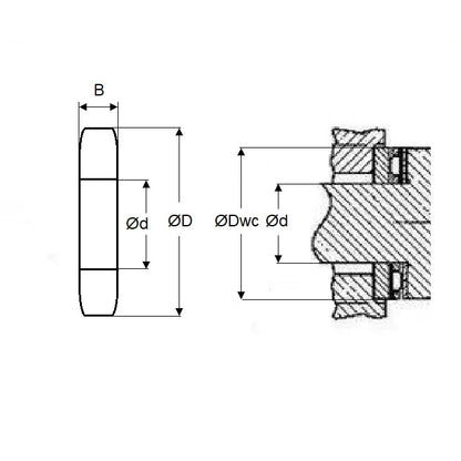 1128594 | T-0222-0365-0008-RW (Each) --- Thrust Roller Bearings - 22.225x36.5 mm - Washer Only - Carbon Steel / 0.813 mm Washers Only - Carbon Steel Bearing