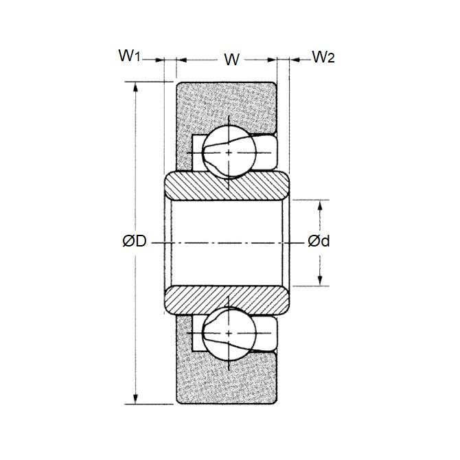 Roulement en plastique 6 x 22 - 7 - 9 - S'étend de 1 mm de chaque côté mm - Acétal spécial avec bague intérieure en acier doux - MBA (Pack de 1)