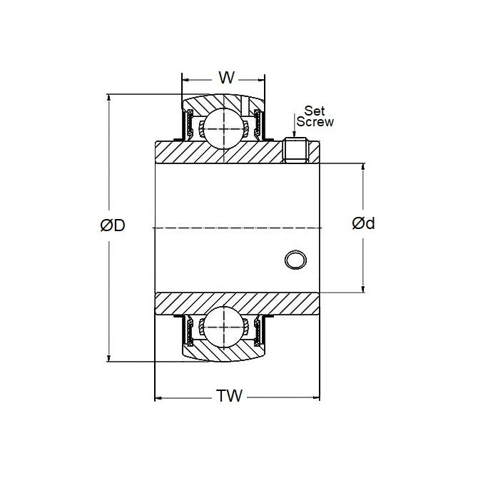 1122044 | P-UC205-12-AS6 --- Spherical OD Bearings - 19.05 mm x 52 mm x 34 mm