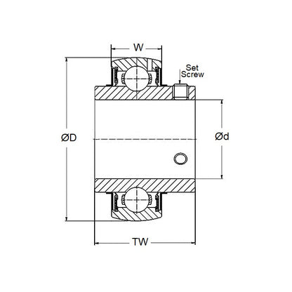 1121763 | P-UC205-12-AGL (PK-5) --- Spherical OD Bearings - 19.05x52x34 mm Suits Plastic Housings - Acetal with Glass Balls Bearing