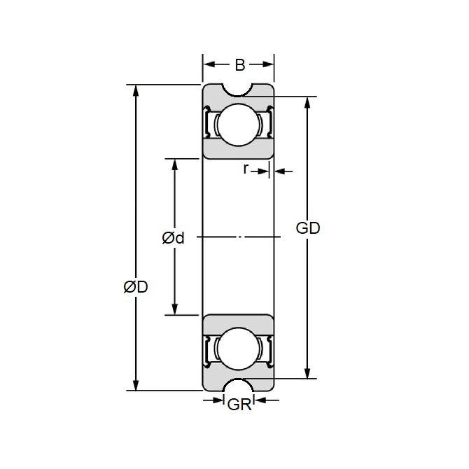 Cuscinetto con profilo con scanalatura a U 4 x 13 x 5 mm - Profilo con scanalatura a U in acciaio cromato - Parti per stampante 3D - ECO (confezione da 5)