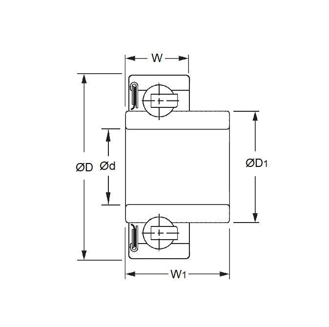 1230257 | W608-1-RG-SKATE (2 Pcs) --- Skate Board and Skating Bearings - For general skating with extended inner ring Extended inner ring one side SINGLE BEARING (8x22x7 inner width 12.5)