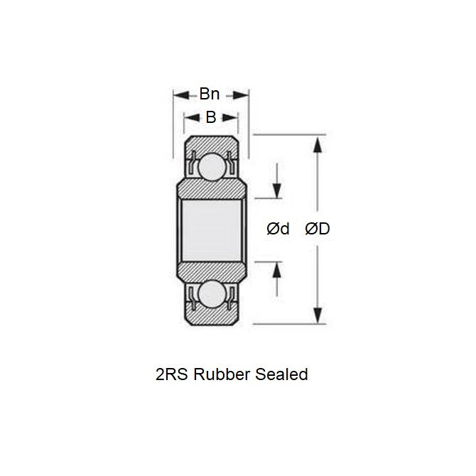 Roulement à billes 9 x 26 x 8 mm - Intérieur allongé en acier chromé - Abec 1 - MC3 - Standard - Scellé - Retenue standard - MBA (1 pièce)