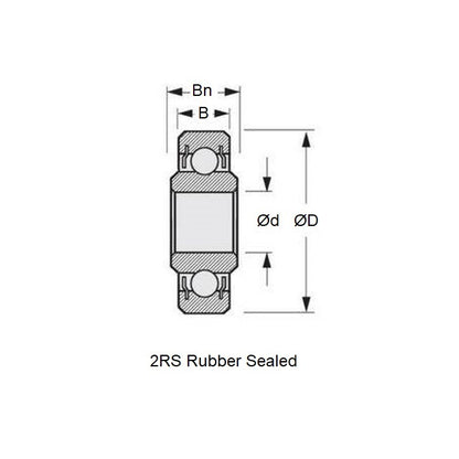 1083966 | W629-2RS-MC3 (Each) --- Single Row Ball Bearings - 9x26x8 mm / 12.624 mm Unflanged - Chrome Steel SAE 52100 Bearing
