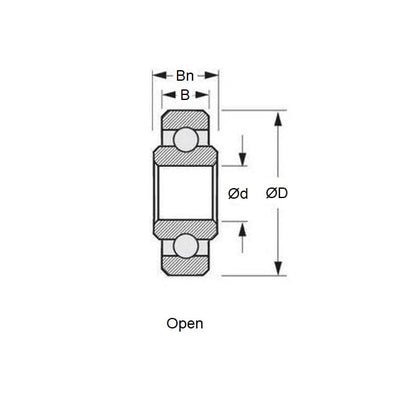 1104063 | P-WR12216-1-AS6 --- Bearings - 12.7 mm x 34.925 mm