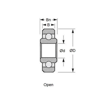 1077317 | SWR168-MC34-GR5-R-G48 (Pack of 20)  --- Single Row Ball Bearings - 6.35x9.525x3.175 mm / 3.969 mm Unflanged - Stainless Steel AISI 440C Bearing