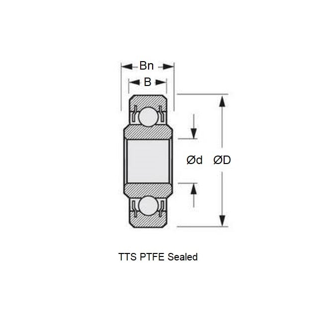 Roulement à billes 33,338 x 44,45 - 6,35/7,142 mm - Intérieur étendu en acier chromé - Abec 1 - Scellé - Retenue standard - MBA (Pack de 1)