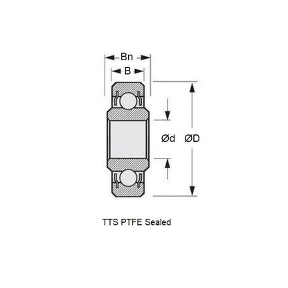 Roulement à billes 22,225 x 33,338 - 6,35/7,142 mm - Intérieur étendu en acier chromé - Abec 1 - Scellé - Retenue standard - MBA (Pack de 1)