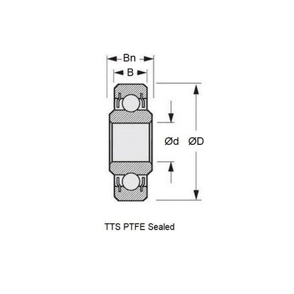 1138034 | WR12434-TTS (Each) --- Single Row Ball Bearings - 26.988x38.1x6.35 mm / 7.142 mm Unflanged - Chrome Steel SAE 52100 Bearing