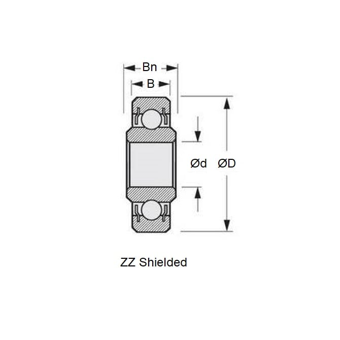 1038543 | SWR0-MC34-GR7-R-L23 (42 Pcs) --- Single Row Ball Bearings - 1.191 mm x 3.967 mm x 1.588 mm / 2 mm