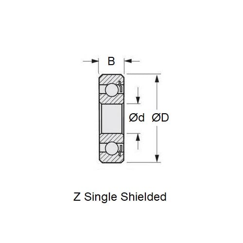 1099680 | S6001-Z-DRY (50 Pcs) --- Bearings - 12 mm x 28 mm x 8 mm