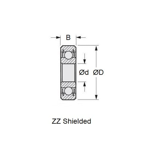 1060129 | R166-ZZS-MC3-JP6 (50 Pcs) --- Bearings - 4.763 mm x 9.525 mm x 3.175 mm