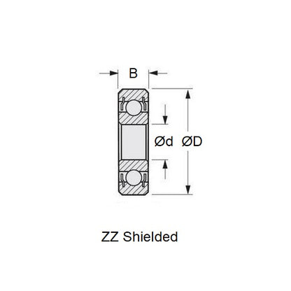 1113921 | R12218-ZZ-ECO (Pack of 100)  --- Single Row Ball Bearings - 14.288x34.925x11.112 mm Unflanged - Chrome Steel SAE 52100 Bearing