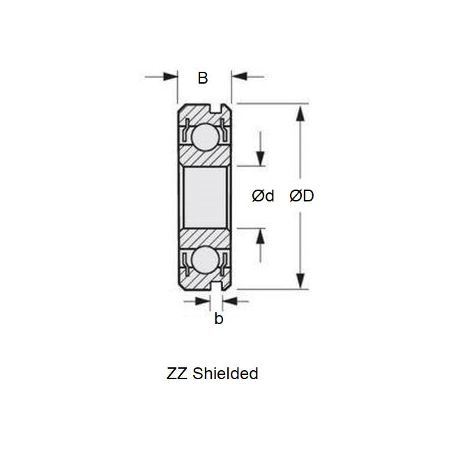 1075154 | MR137A-ZZN-ECO (Each) --- Single Row Ball Bearings - 7x13x4 mm with Snap Ring Groove - Chrome Steel SAE 52100 Bearing