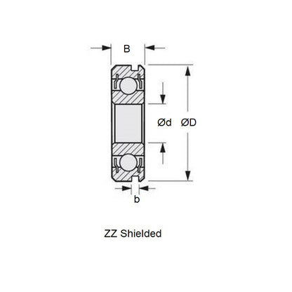 1075154 | MR137A-ZZN-ECO (Each) --- Single Row Ball Bearings - 7x13x4 mm with Snap Ring Groove - Chrome Steel SAE 52100 Bearing