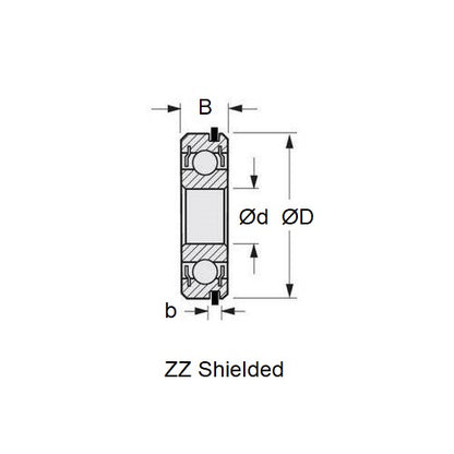 1109354 | 6302-Z-NR-C3 (Each) --- Single Row Ball Bearings - 15x42x13 mm with Snap Ring - Chrome Steel SAE 52100 Bearing