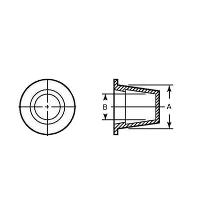 1056475 | BNGCAP-041-019-R (100 Pcs) --- Bungs and Caps - 4.12 mm x 1.85 mm Red