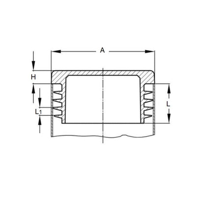 1095382 | BNGSQ-102-BL (14 Pcs) --- Bungs - 10.2 mm x  Black x 1.25 mm